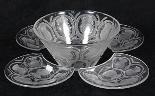 Appraisal: lot of Lalique Thistle pattern tableware including a bowl and