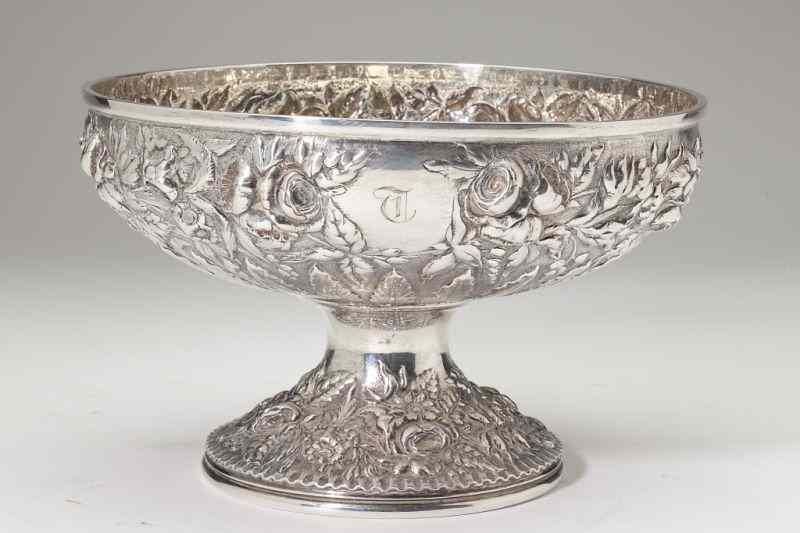 Appraisal: S Kirk Son Sterling Repousse Footed Bowlcirca marked ''S Kirk