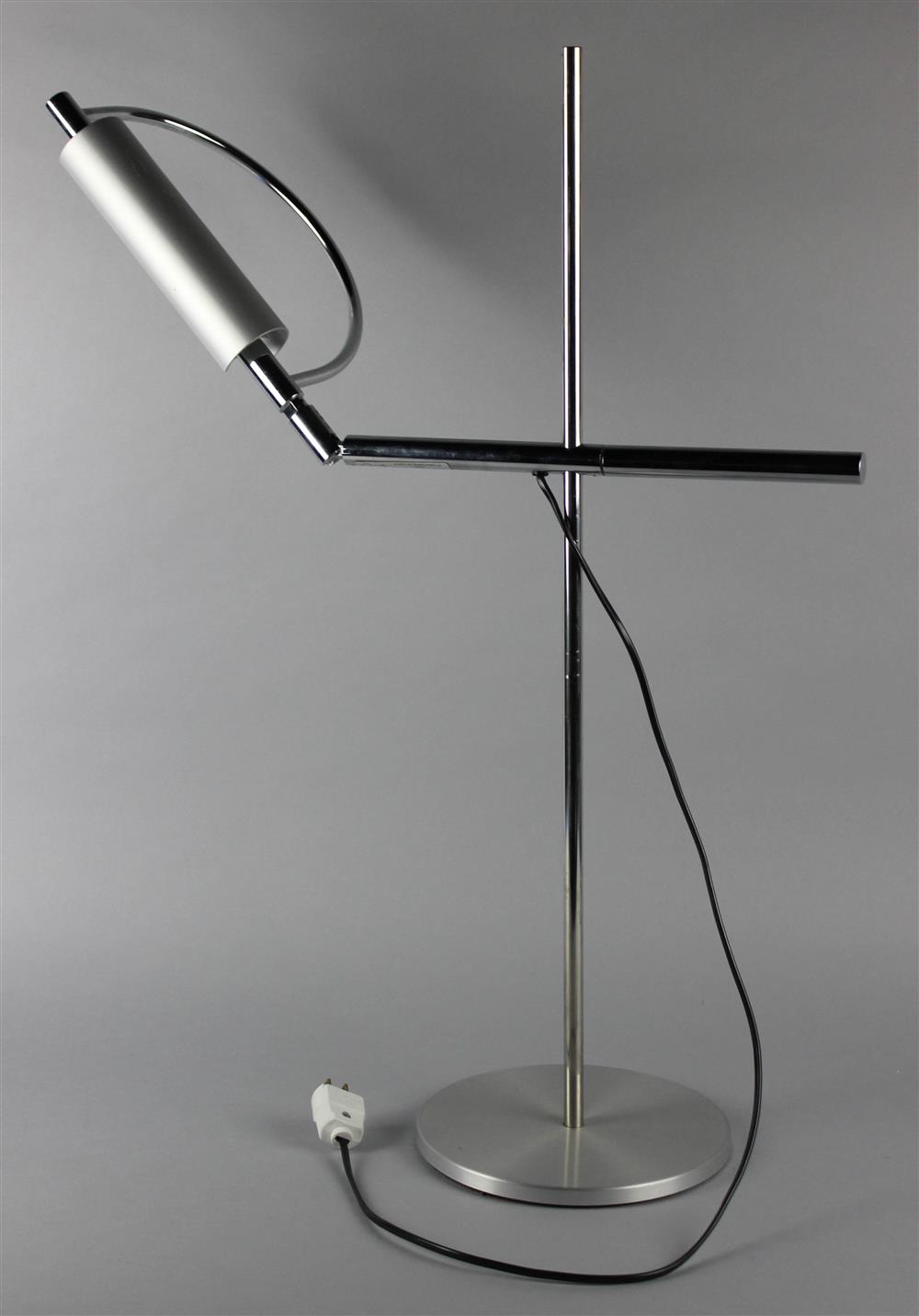 Appraisal: LUMINA ITALIAN TABLE LAMP circular metallic base with chrome finish