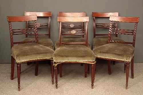 Appraisal: A set of six George III mahogany dining chairs with