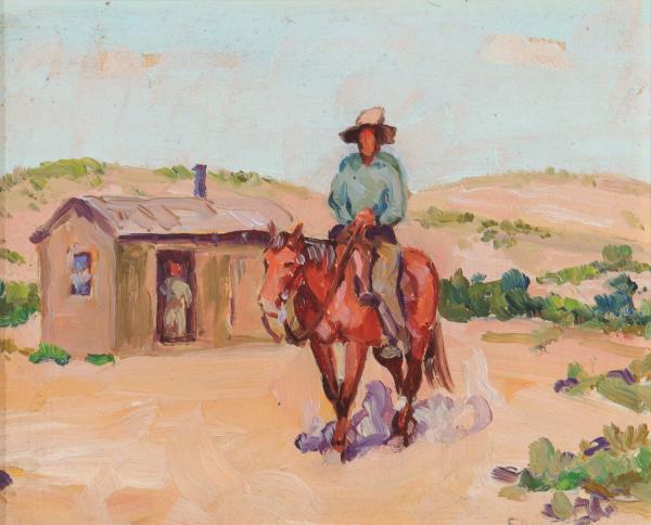 Appraisal: FRED DARGE - OIL ON ARTIST'S BOARDFred Darge Texas -