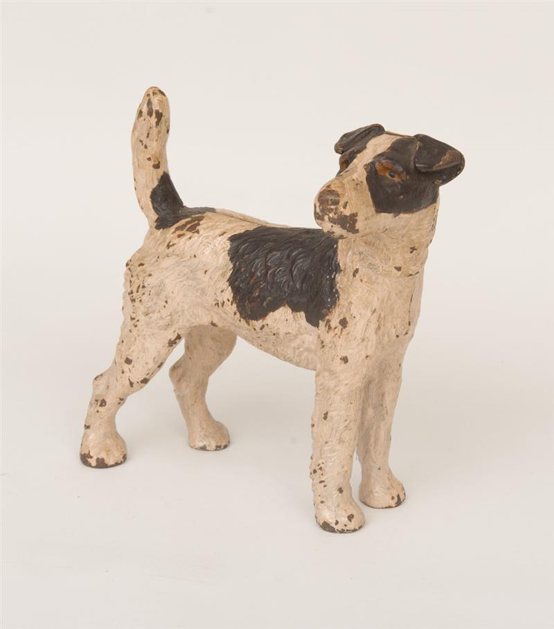 Appraisal: PAINTED CAST-IRON TERRIER-FORM DOOR STOP x in Estimate -