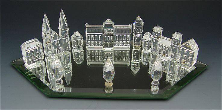 Appraisal: SWAROVSKI ''SILVER CRYSTAL CITY'' Cathedral retired '' Houses I II