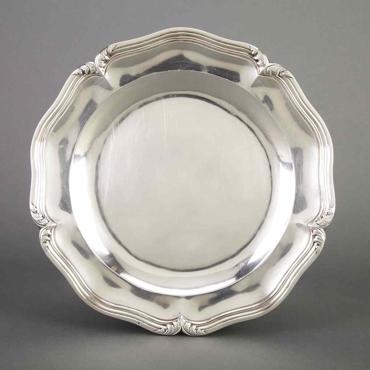 Appraisal: French Silver Chop Dish Paris mid- th century diameter cm