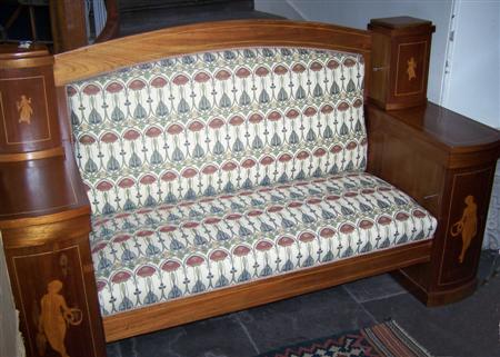 Appraisal: A late th century Danish mahogany and upholstered sofa the