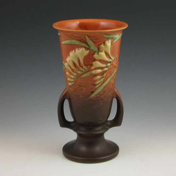 Appraisal: Roseville Freesia vase in brown Marked Roseville USA - ''