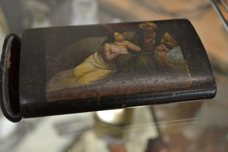 Appraisal: LATE TH CENTURY GERMAN PAPIER MACHE CIGAR BOX WITH HAND