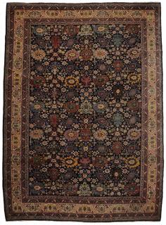 Appraisal: Antique Tabriz Carpet late th early th century rows of