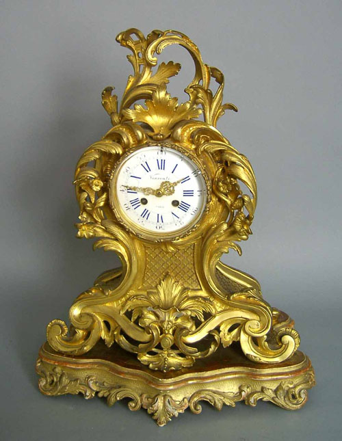 Appraisal: Marti et Cie gilt bronze mantle clock th c the