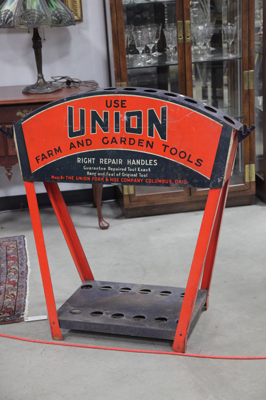 Appraisal: ADVERTISING STORE DISPLAY Freestanding unit for ''Union Farm and Garden