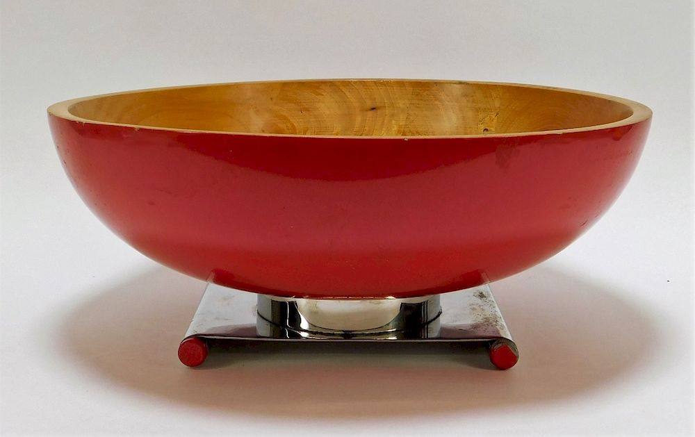 Appraisal: Larry Laslo Towle Futura Modern Red Center Bowl Italy th