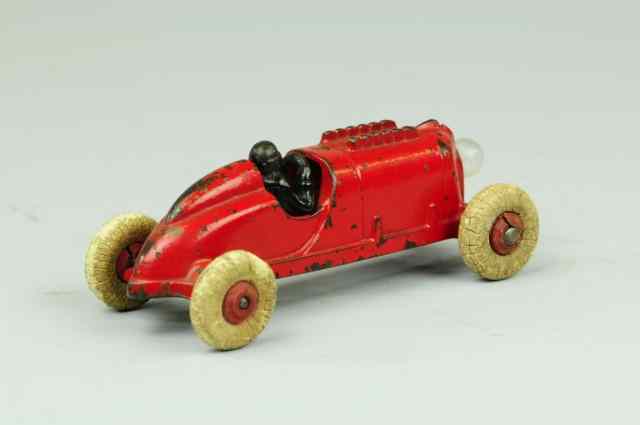 Appraisal: HUBLEY RACER WITH HEADLIGHT Hubley cast iron painted in red