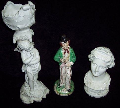 Appraisal: A porcelain hat-pin holder modelled as the head of a