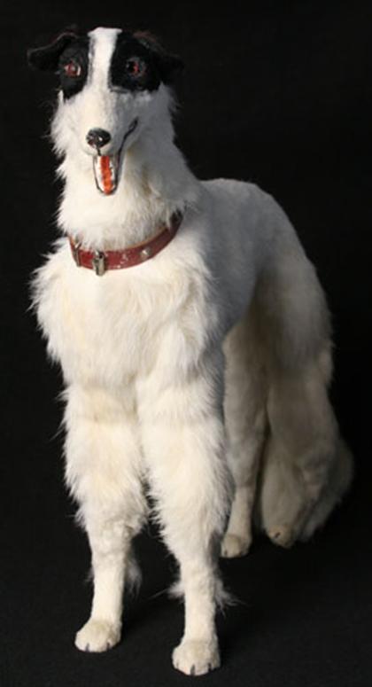 Appraisal: Model of a Borzoi Probably German made of white rabbit