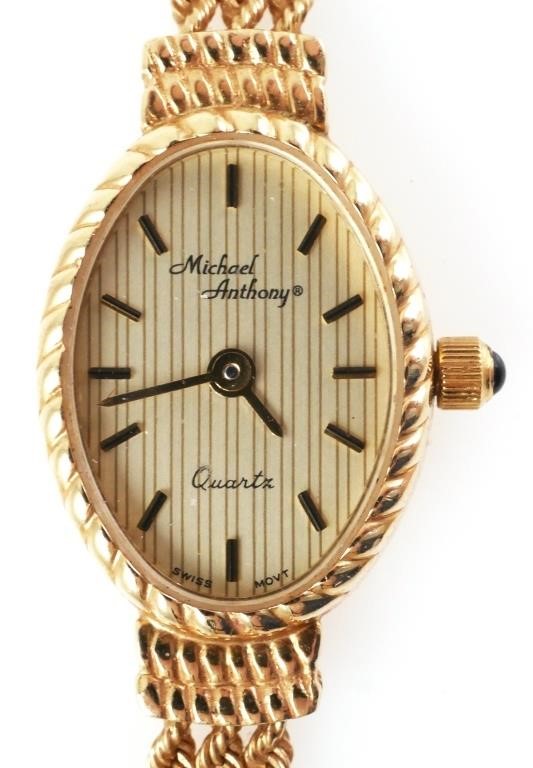 Appraisal: K LADIES MICHAEL ANTHONY GOLD WATCHWomen's designer Michael Anthony K