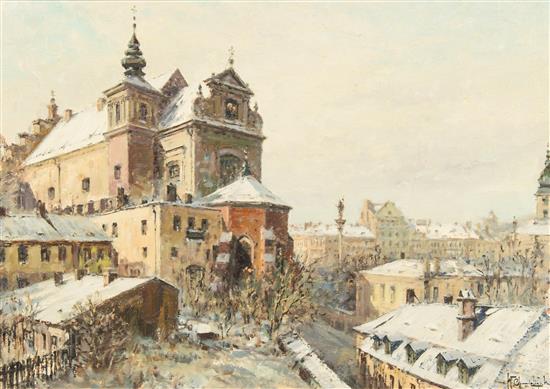 Appraisal: Sale Lot W T Chmielinsky Polish th century Rooftops in