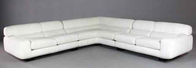 Appraisal: Custom Made White Sectional Sofa by PreviewVery nice contemporary white