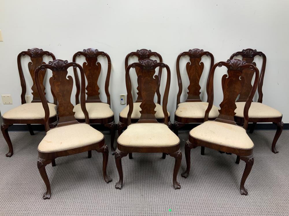 Appraisal: Set of Eight Councill Georgian Style Mahogany and Upholstered Seat