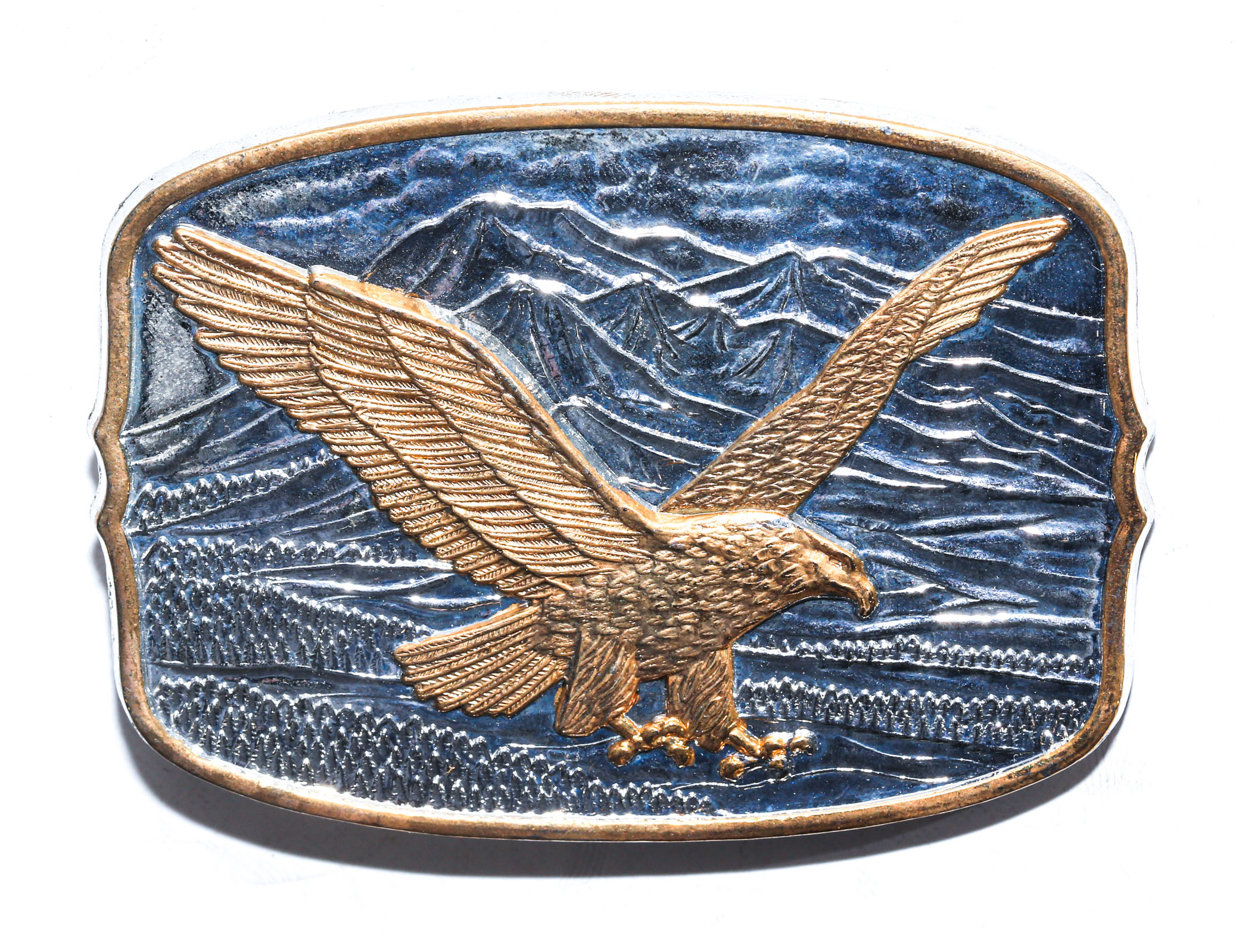 Appraisal: TH ANNIVERSARY AMERICAN EAGLE BELT BUCKLE Silver plate layer of