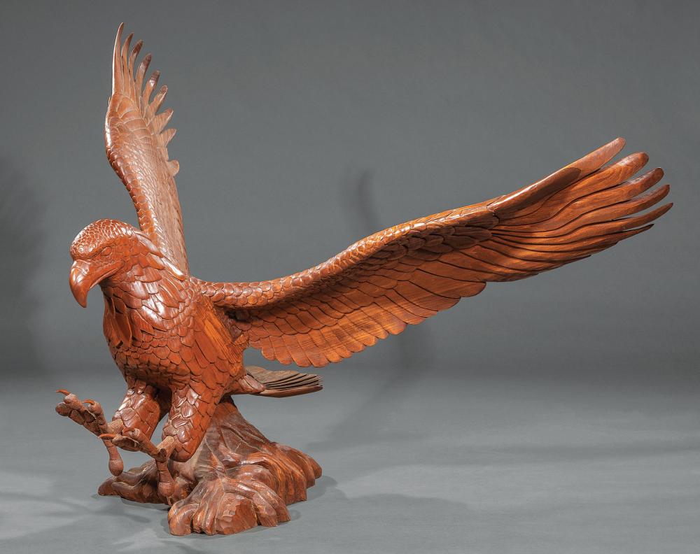 Appraisal: Monumental Carved Wood Spreadwing Eagle h in w in d