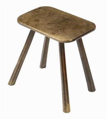 Appraisal: A th century oak stool on faceted legs in cm