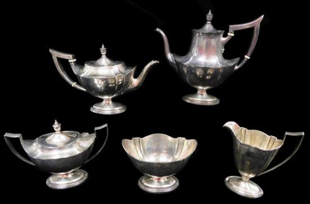 Appraisal: STERLING Gorham Plymouth coffee tea service set five pieces A