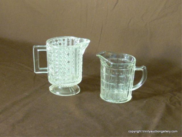 Appraisal: Two Antique Creamers or Milk Pitchers - Clear - the