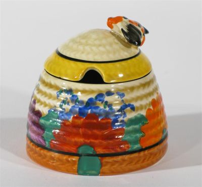 Appraisal: Gay Day' a Clarice Cliff Bizarre Beehive Honey pot and