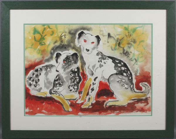 Appraisal: Mildred Welsh Hammond American - two dogs w c x