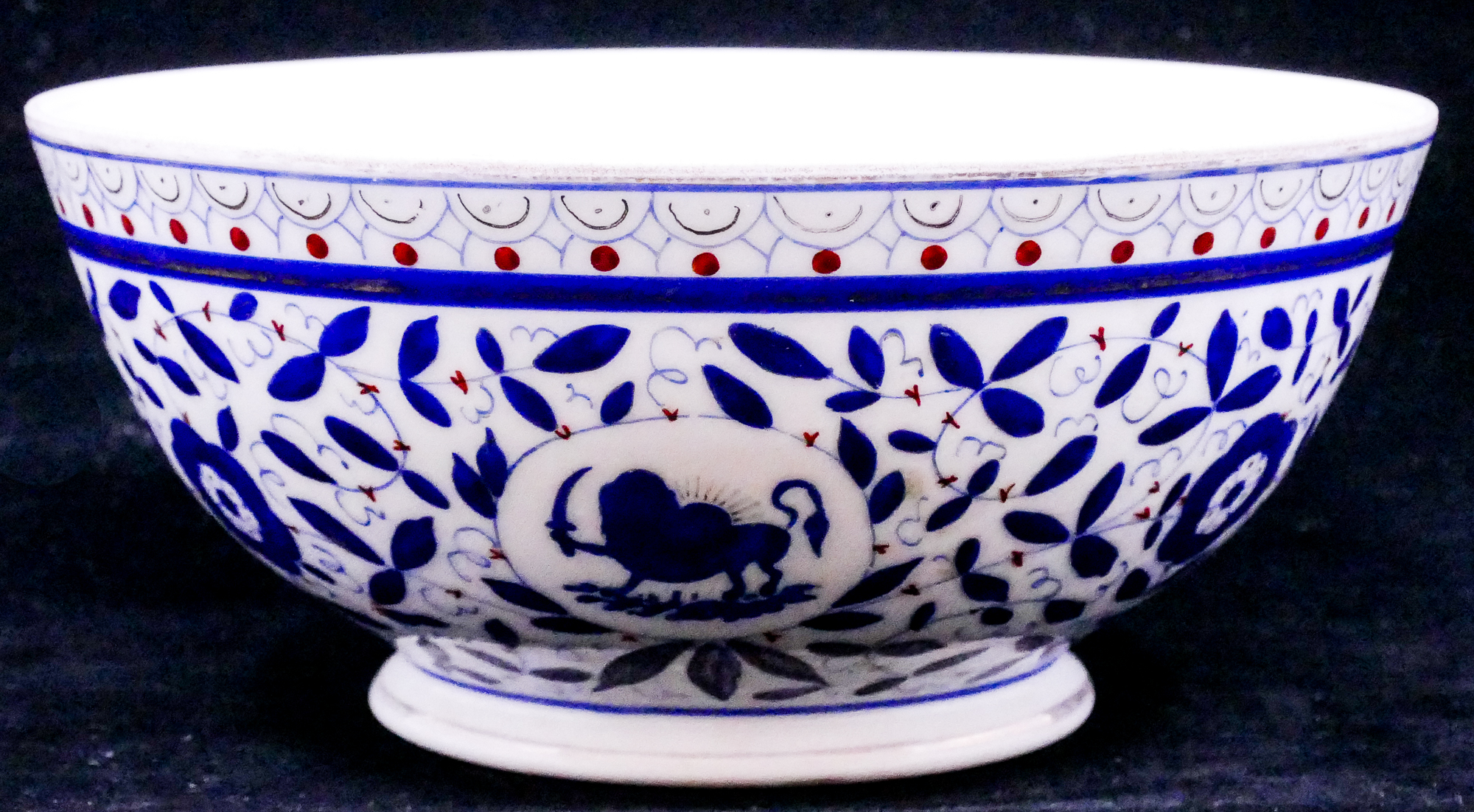 Appraisal: Antique Gardner Porcelain Persian Style Bowl- x ''