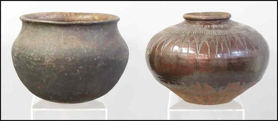 Appraisal: TWO CERAMIC VESSELS Height '' Diameter '' Condition No Specific