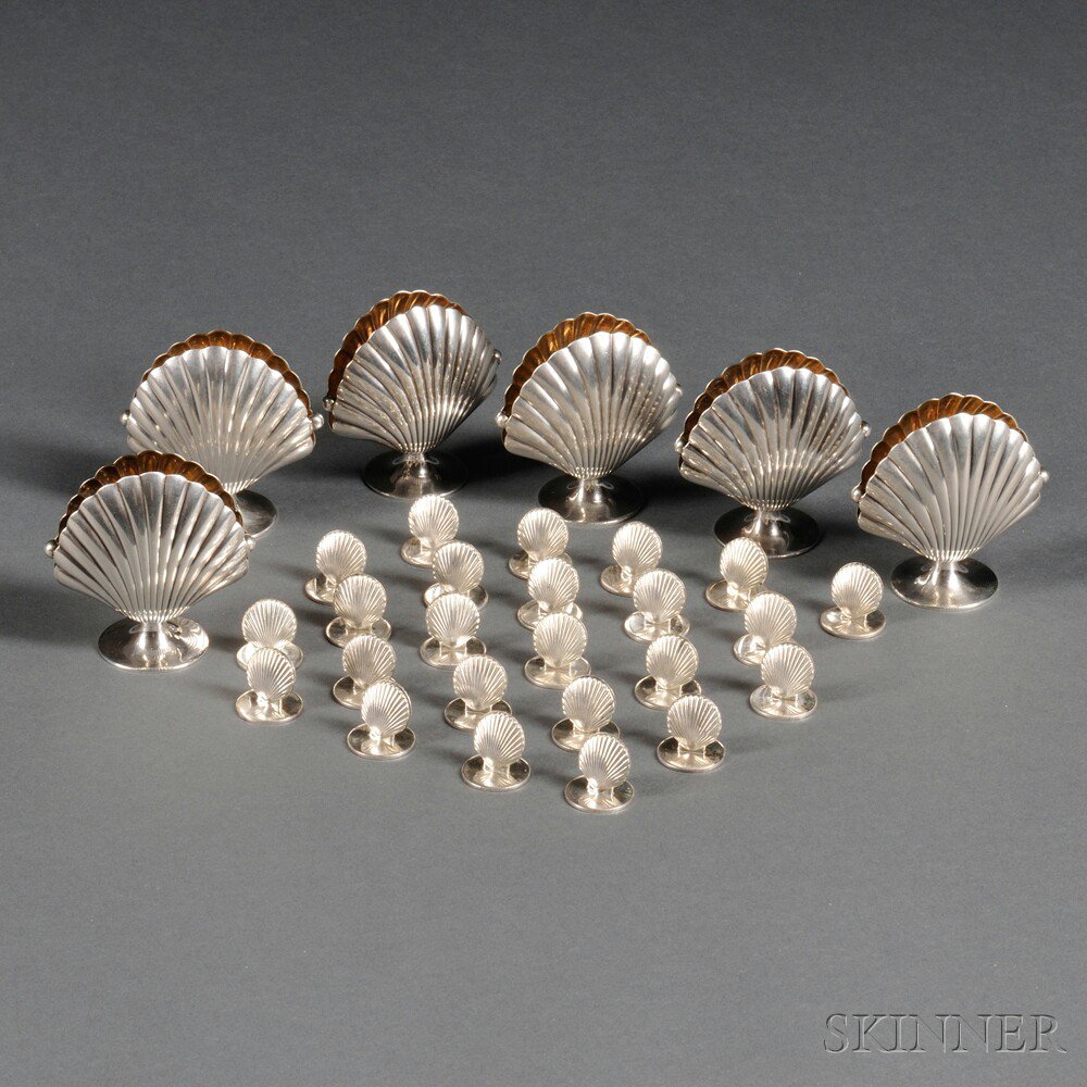 Appraisal: Thirty Tiffany Co Shell-form Sterling Silver Items New York late