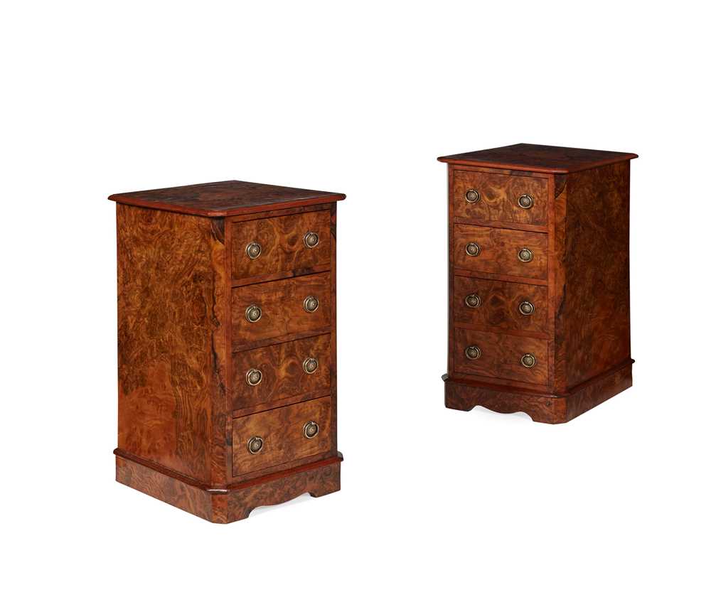 Appraisal: PAIR OF VICTORIAN WALNUT BEDSIDE CHESTS TH CENTURY WITH ALTERATIONS