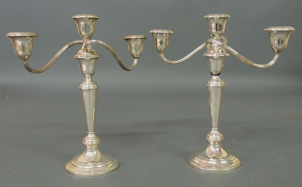 Appraisal: Pair of weighted sterling silver candlesticks by Gorham h x