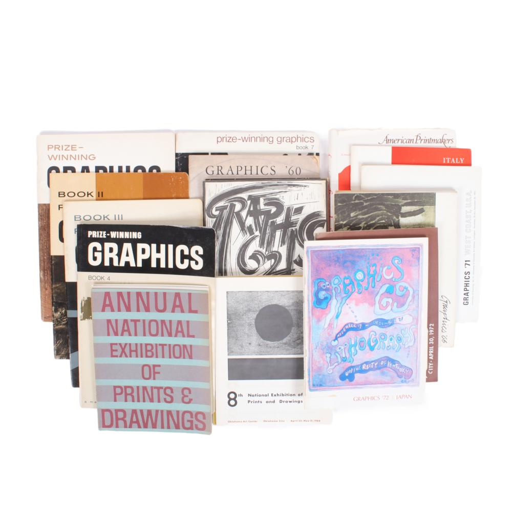 Appraisal: THIRTY GRAPHICS PRINTS AND DRAWINGS EXHIBITION CATALOGS AND MONOGRAPH BOOK