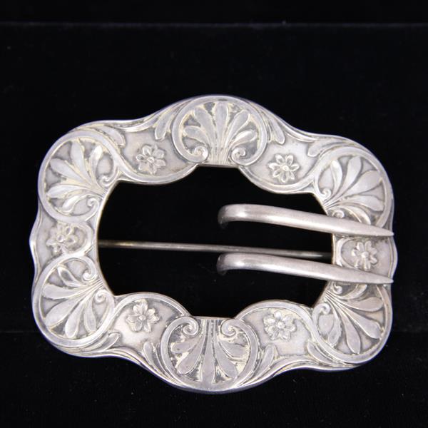 Appraisal: Unger Brothers Sterling Silver Double Prong Belt Buckle Pin Brooch