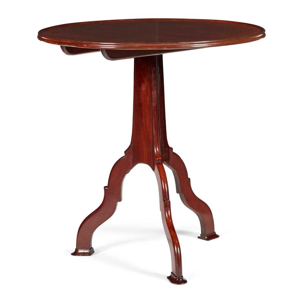 Appraisal: GEORGE III MAHOGANY TRIPOD TEA TABLE PROBABLY IRISH TH CENTURY