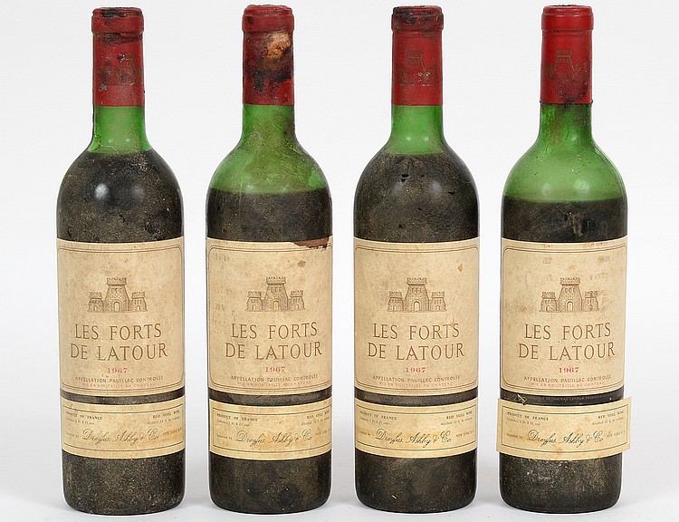 Appraisal: FOUR FRENCH LA FORTS LATOUR RED WINE BOTTLESProvenance Estate of