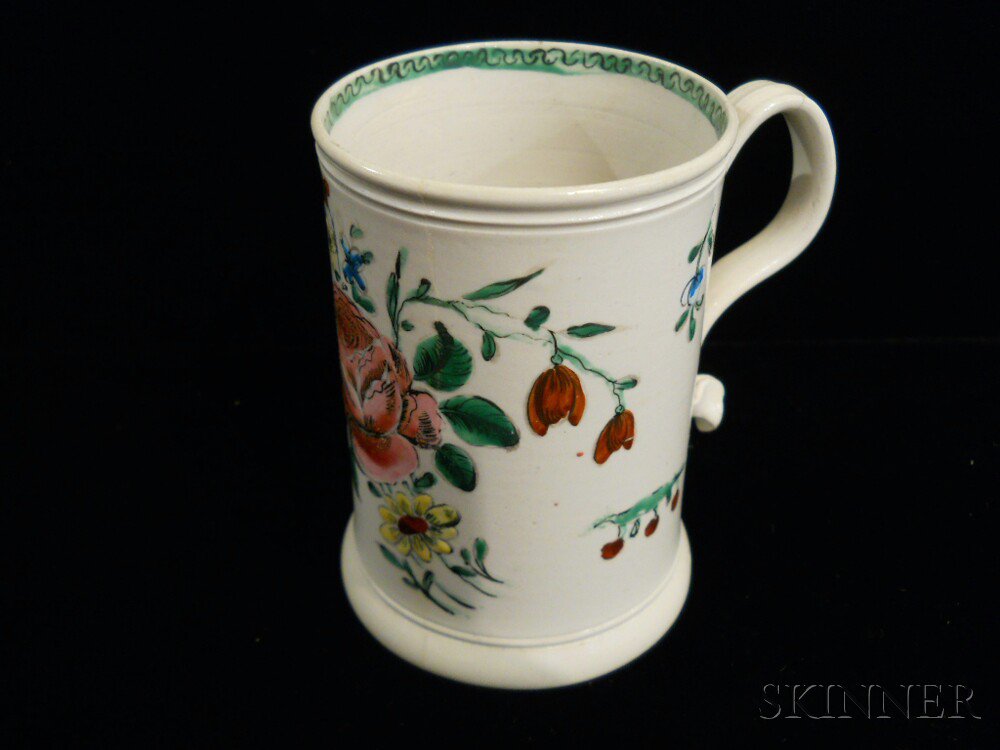 Appraisal: Staffordshire Salt-glazed Stoneware Mug England c cylindrical with ear-form strap