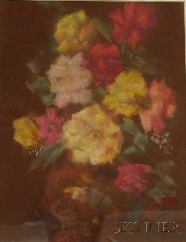 Appraisal: Framed Pastel on Paper Floral Still Life by Selma Abrahams