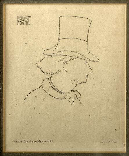 Appraisal: Edouard Manet French - Profile Portrait of Charles Baudelaire etching