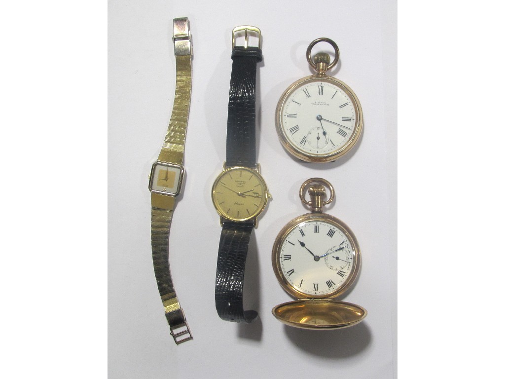 Appraisal: Lot comprising two rolled gold pocket watches gents Longines wrist