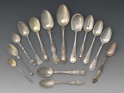 Appraisal: A Lot of Miscellaneous Sterling Silver Spoons including Souvenir Spoons