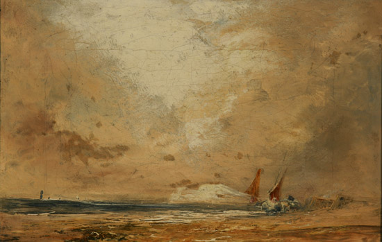 Appraisal: Manner of Richard Parkes Bonington British - Distant Ships and