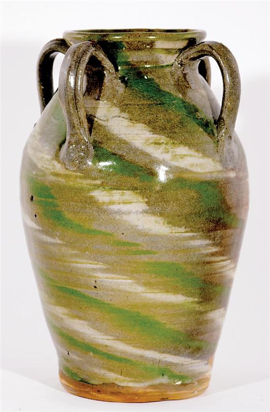 Appraisal: Southern stoneware floor vase B B Craig circa s Hickory