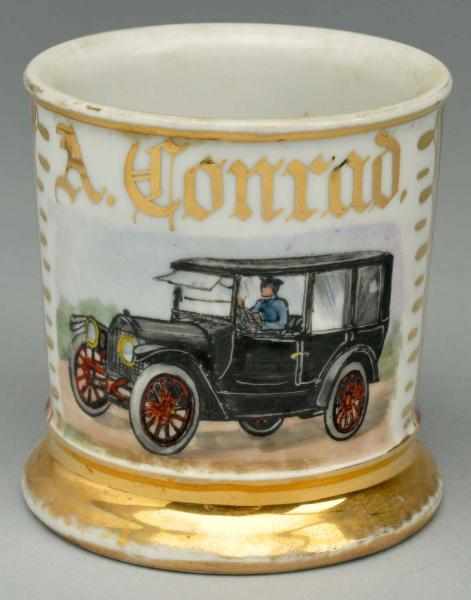 Appraisal: Automobile Shaving Mug Gilded A Conrad Germany stamp under base