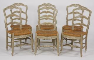 Appraisal: French Provincial style chairs Set of six French Provincial style