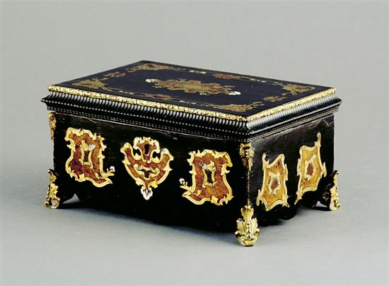 Appraisal: Continental inlaid ebonized wood trinket box late th early th