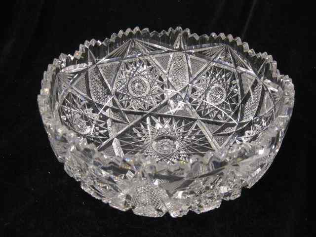 Appraisal: Brilliant Period Cut Glass Bowl blown out hobstars with diamond