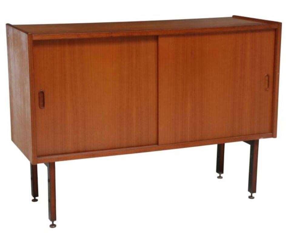 Appraisal: Italian mid-century modern teakwood sideboard c s case fitted with